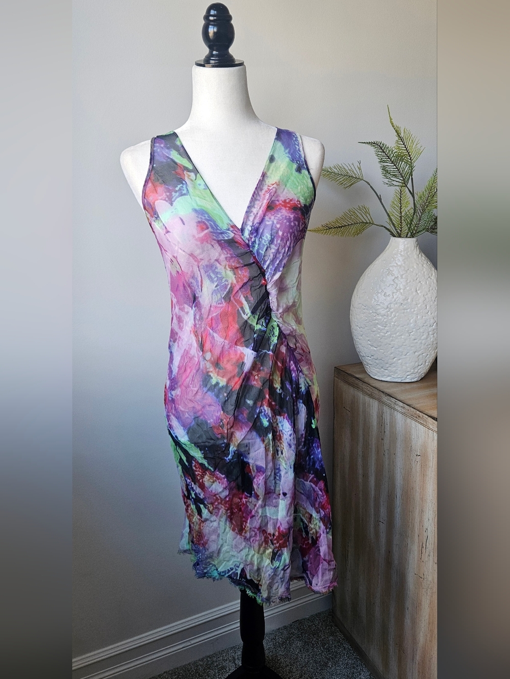 Anthropologie A Common Thread Multicolor Ruffle Dress - Picture 3 of 5